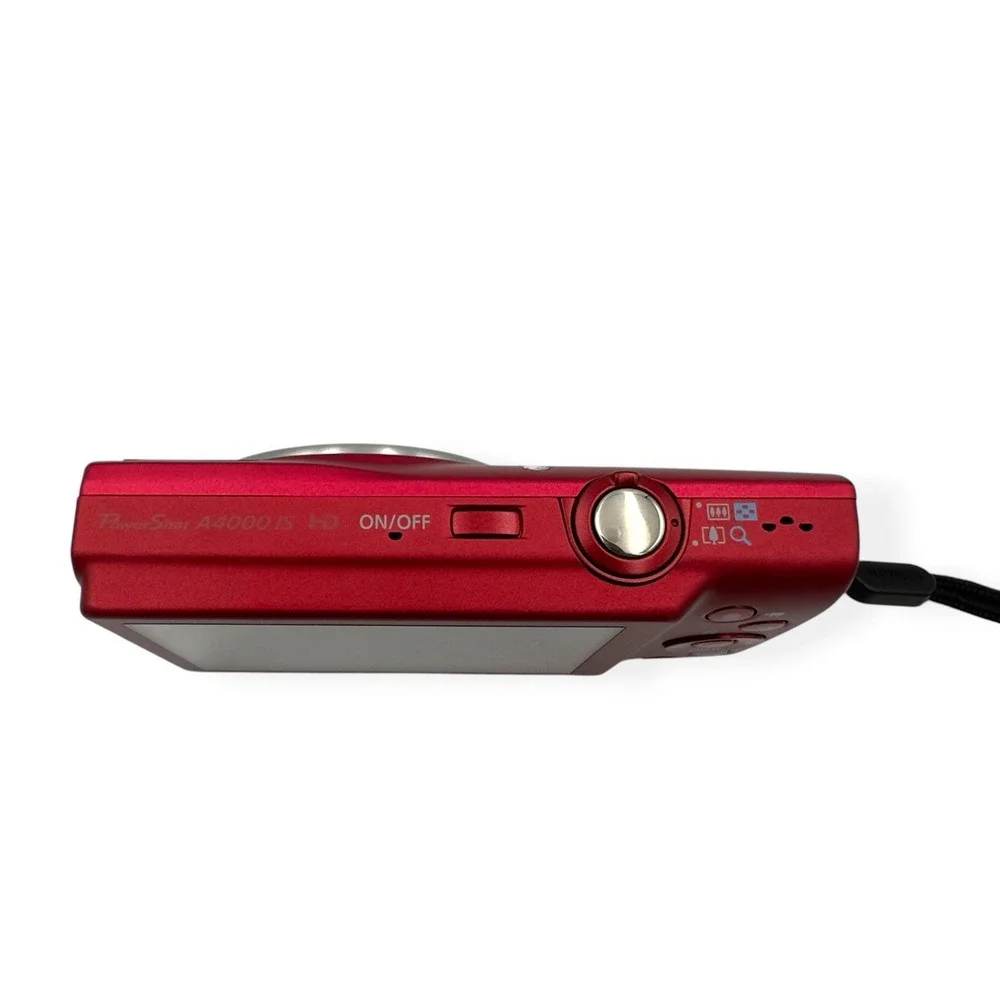 Canon PowerShot A4000 IS RED 16 MP Digital Camera 8x Zoom Charger Battery WORKS